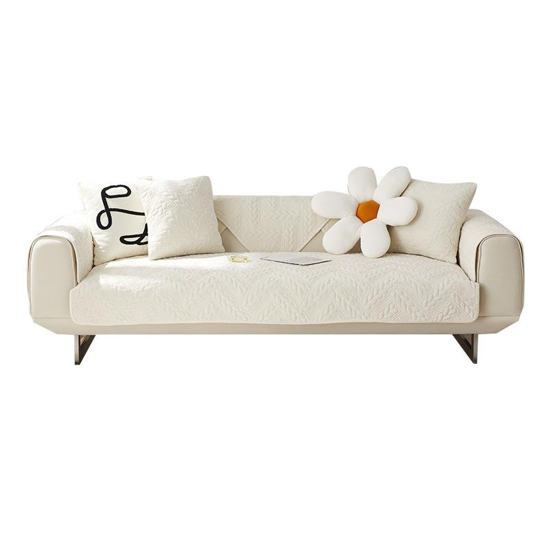 Plyšové polštáře na pohovku, Protiskluzové a proti roztřepení, Zimní zahuštěné, Moderní, Jednoduché, Lehký luxus, Špičkový potah na pohovku, Krycí látka