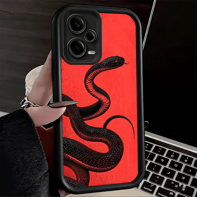 Phone Case for Xiaomi Redmi Note 15 14 13 Pro Plus Black Snake Doodle Shell 12S 11 11S 11T 5G 14S Soft Silicone Funda