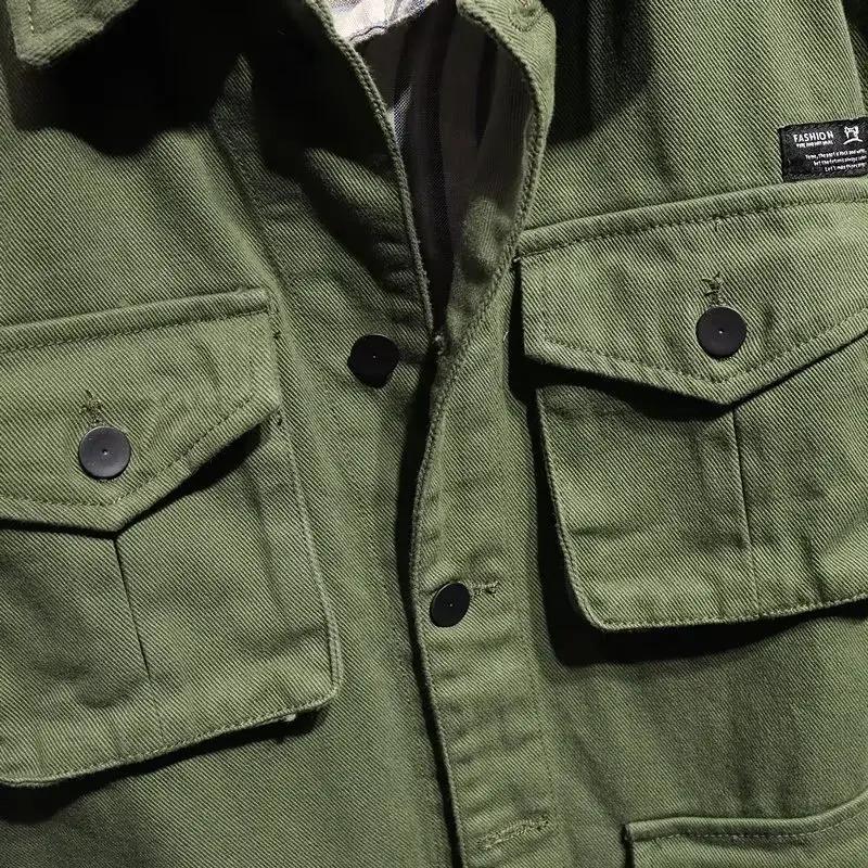 Loose Casual Workwear Coat Men Multi-pocket Trendy Spring Autumn Top Clothes