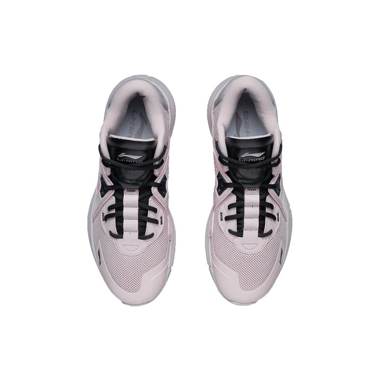 Li Ning Team Emblem Non-Slip Wear-Resistant Lightweight Mid-Top Basketball Shoes Men Basketball Shoes Light-Purple ABAR117-3