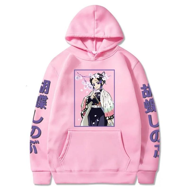 Japanese Animation Autumn Winter Hoodie Shinobu Kocho Sweatshirts Cozy Tops Sweatsuit Oversize Sudadera Hoodies