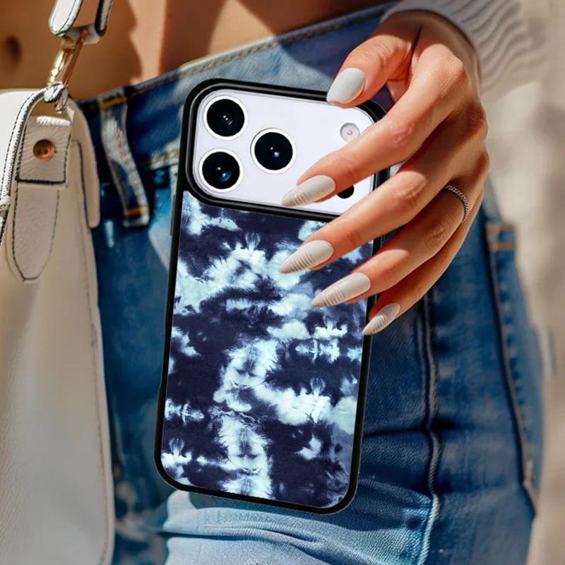 Blaues Tie-Dye Handyhülle Für iPhone 17 Air 14 15 13 12 Max Hülle Für Apple 14 15 16 16e 11 Pro Max Plus Coque