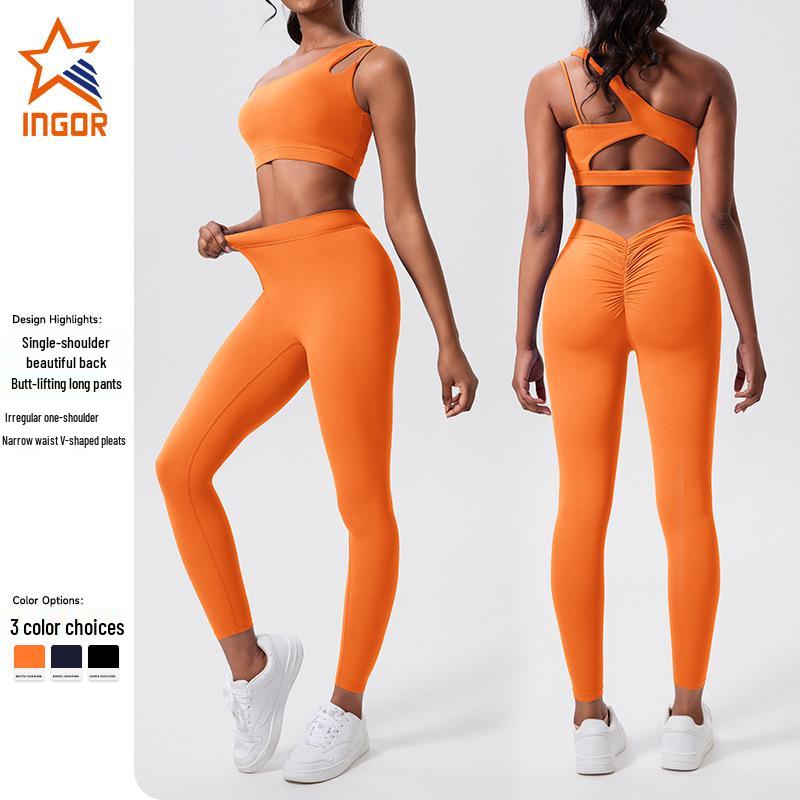 

Women s Two-Piece High Waist Yoga & Running Suit with Beautiful Back Design M