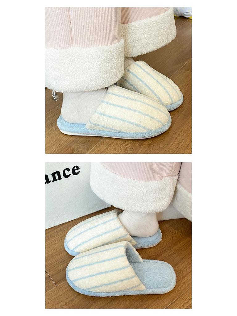 Women's Non-Slip Cotton Slippers - Soft, Silent, Closed-Toe for Indoor Comfort - Perfect for Autumn and Winter.