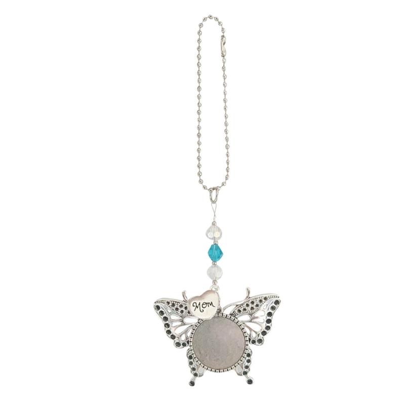 Stylish Silver Butterfly Shaped Car Interior Accessory Sublimation Blank Rearview GlassesPendant Auto Auto Hangings