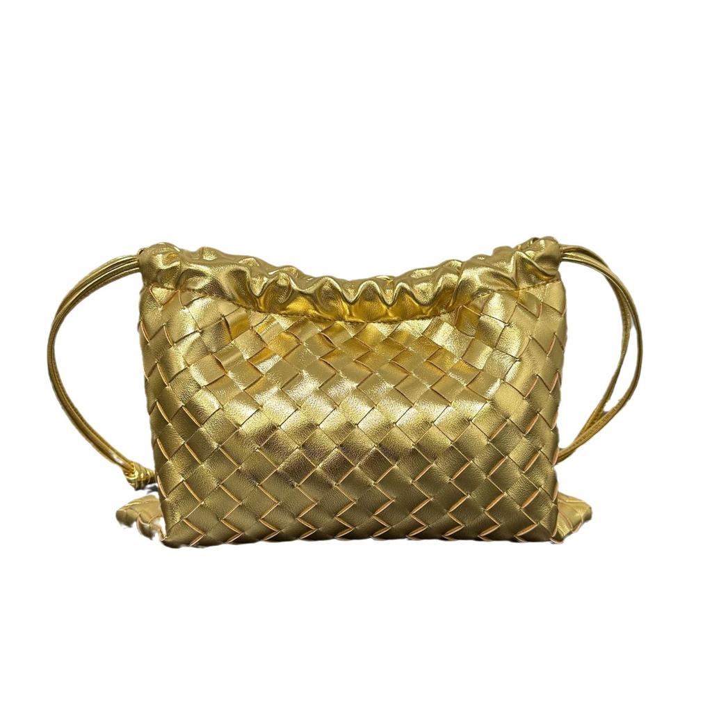 2024 New cowhide woven armpit bag large-capacity commuter bag versatile leather crossbody shoulder woven women's bag