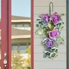 Yellow Sunflowers Wreath Realistic Artificial Sunflowers Wreath Spring Summer Wreath with Leaves for Front Door Decor