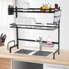 2-Tier Over Sink Dish Drying Rack with Cutlery Holder, Extra-Large 32 Inch Kitchen Counter Organizer, Draining Board for Dishes