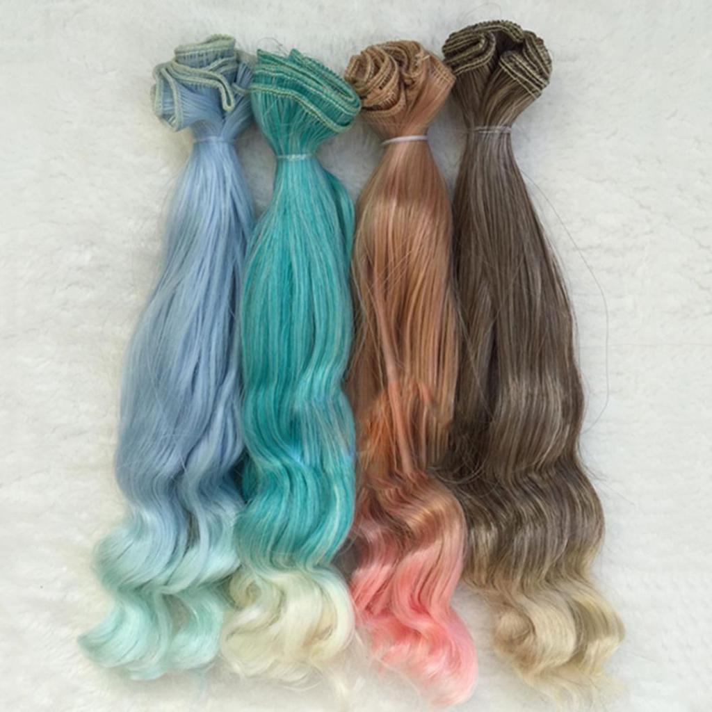 Extensão de cor natural suave, cabelo longo e cacheado, perucas BJD SD, acessórios para bonecas