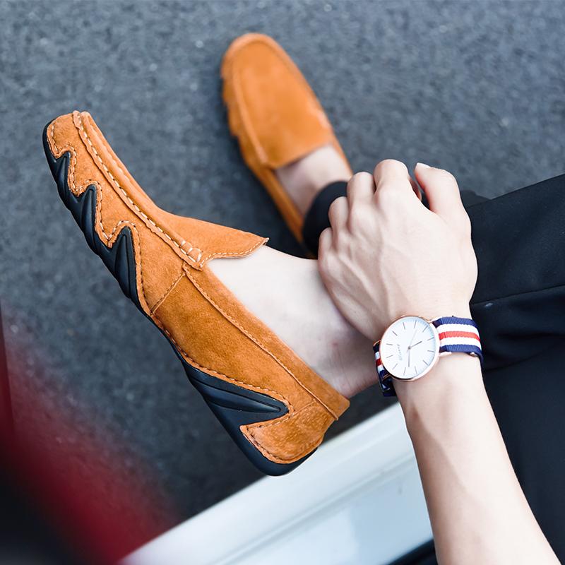 Mode Handgefertigte Herren Club Flats Freizeitschuhe Leder Mode Herren Büroschuhe All-Match Klassische Loafer Bequemer Herren Fahrschuh