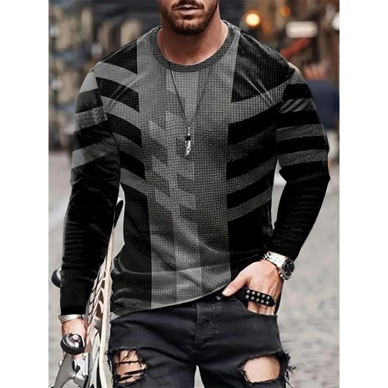 3D-gedrucktes T-Shirt mit Drachen- und Adlermotiv für Herren, cooles Tiermuster, T-Shirts für den Herbst, lässig, lange Ärmel, O-Ausschnitt, lose T-Shirts