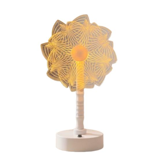 Acrylic Flower Shape LED Lamp, Decorative Cordless Table Light with Warm Light for Home, Office, Study Room, Bedside