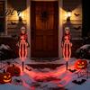 Creepy Halloween Yard Accessories Solar Bat Garden Lights, Realistic Skeleton Pathway Decor, Waterproof LED Decorations Spooky Stake Light for Outdoor
