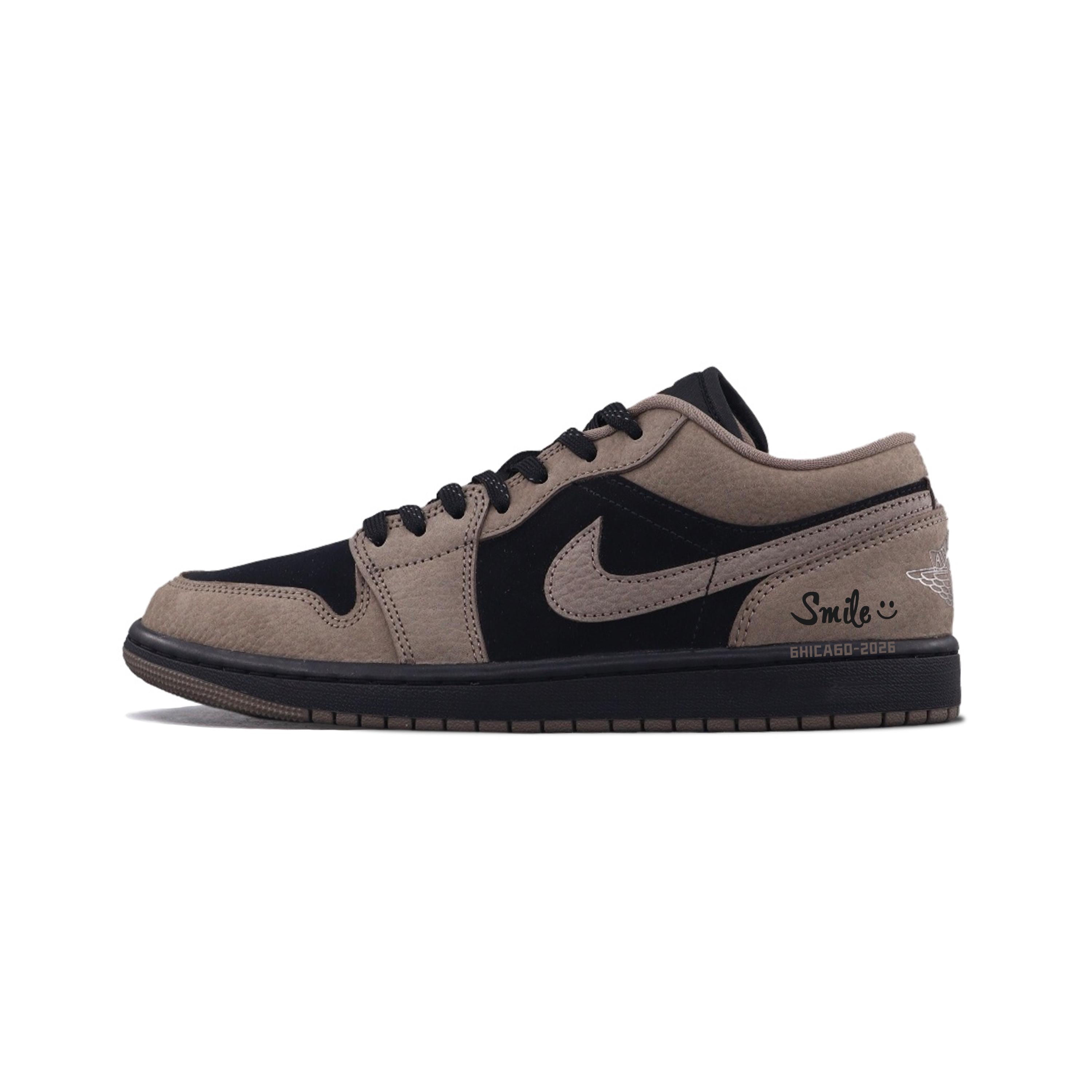 

Jordan Air Jordan 1 Dark Chocolate Mocha Low top Vintage Basketball Shoes Men s Black Brown 553558-093(Team282-) 41