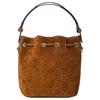 Tory Burch T Monogram Leather Top Handle Bucket Bag With Detachable Adjustable Shoulder Strap Drawstring Closure Logo Details 178210-200