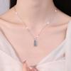 925 Sterling Silver Plated Pt950 Gold Pendant Women's Light Luxury High-end Moissanite Necklace Collarbone Chain 2026