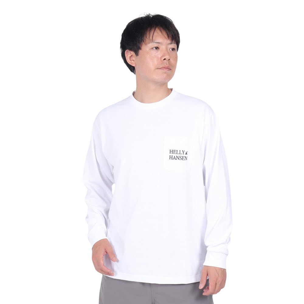 Helly Hansen HH32466 Long Sleeve HH Logo Sail Tee, Unisex, Clear White, Size S