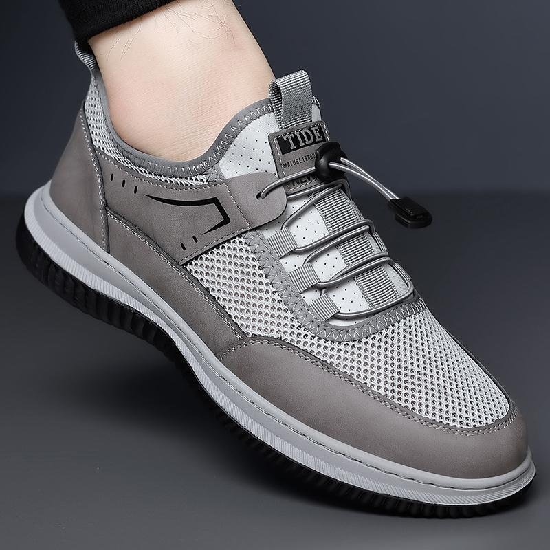 Sneakers Comfortable and breathable classic style design Outdoor leisure sports walking Trendy men's daily shoe Black white gray