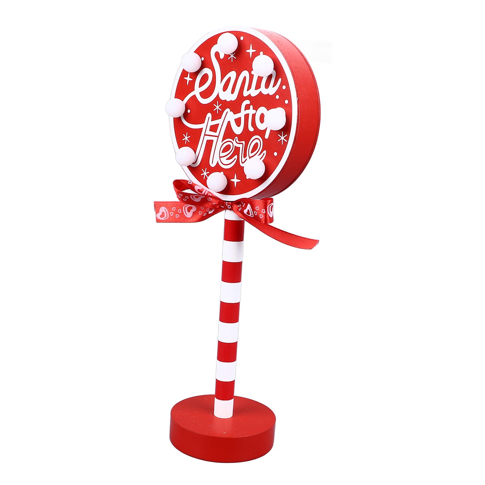 

Christmas Stop Here Decor Metal Solid Wood LED Delicate Santa Stop Here Tree Topper for Christmas Party Round