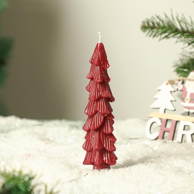 1PC Desktop Party & Tree Holiday Aroma Candle Reusable Tree Soy Wax Candle Set Holiday Decor 14x2cm