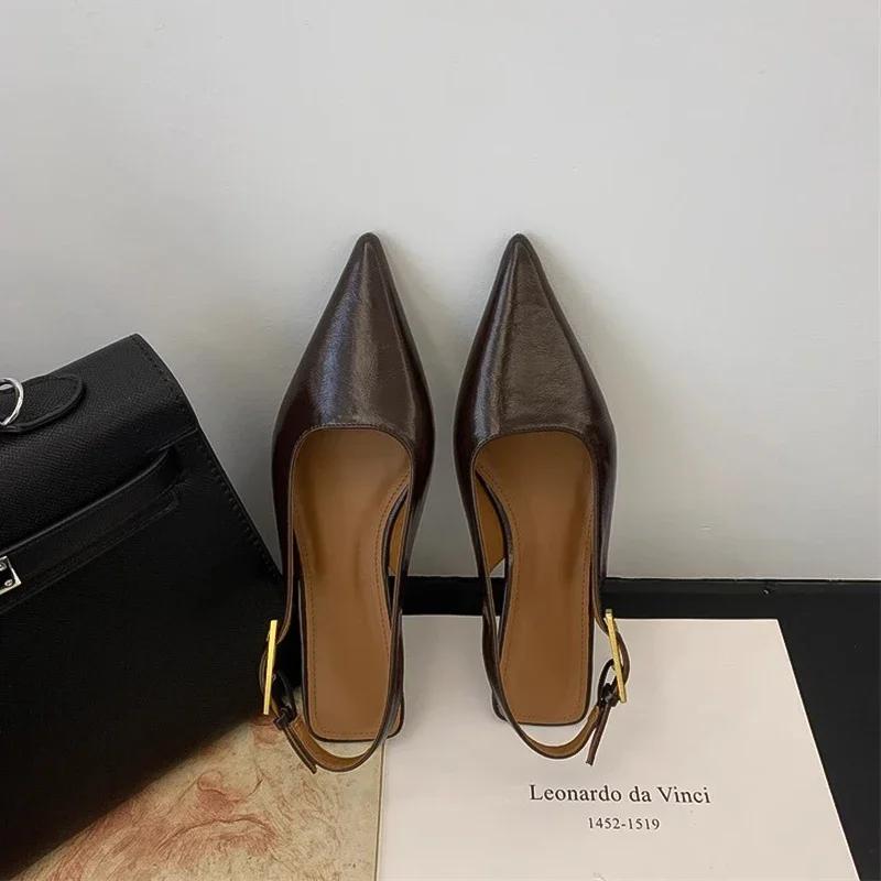 

Модные летние женские сандалии с острым носком, модные слинги, мюли, женские элегантные сандалии на низком каблуке для вечеринок стриптизеров 35