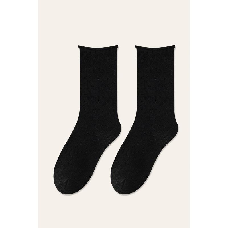 

Бесшовные носки, Женские носки до середины икры с защитой от образования катышков, Носки до середины икры с отворотом, Послеродовые носки из чистого хлопка с антибактериальным и дезодорирующим эффектом, Махровые носки 1 pair чёрный