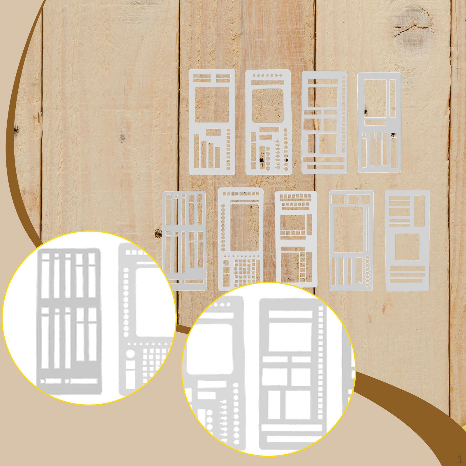 

9x Journal Stencil DIY Drawing Templates Tasks Goals Ideas Crafts Planner Stencils