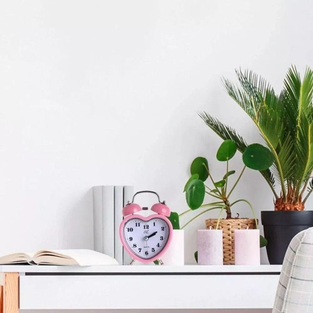 Budík ve tvaru srdce Noční světlo Snooze Budíky Nové Netikající Časové Hodiny