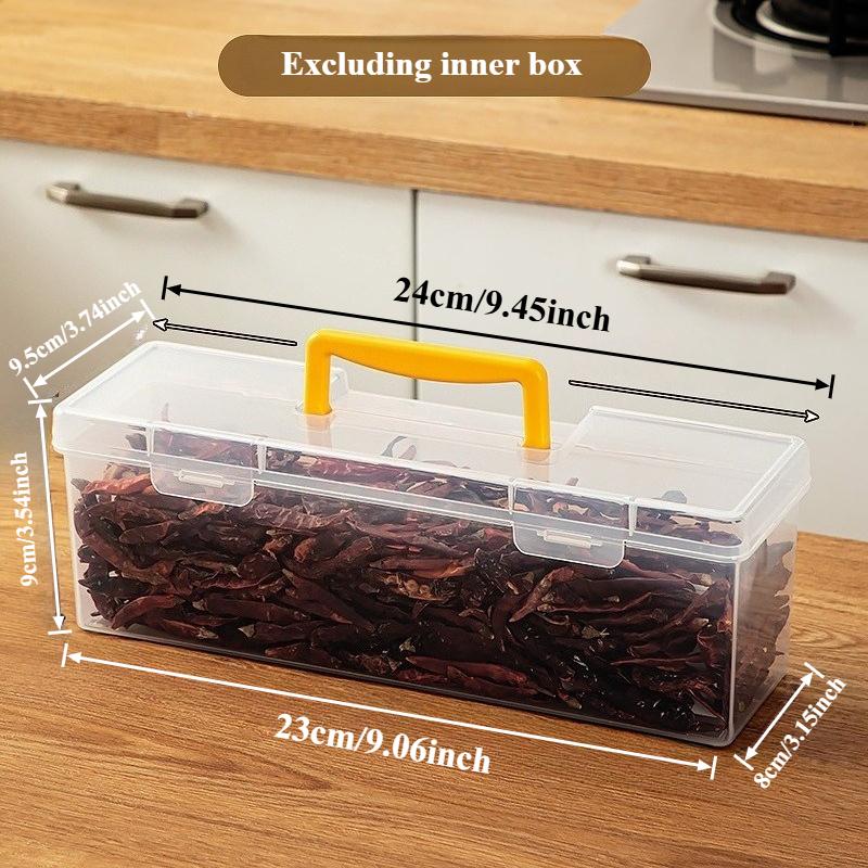 1/7pcs Plastic Spice Storage Box with Handle Kitchen Cabinet Organizer Food Grade Airtight Seasoning Container for Home Use