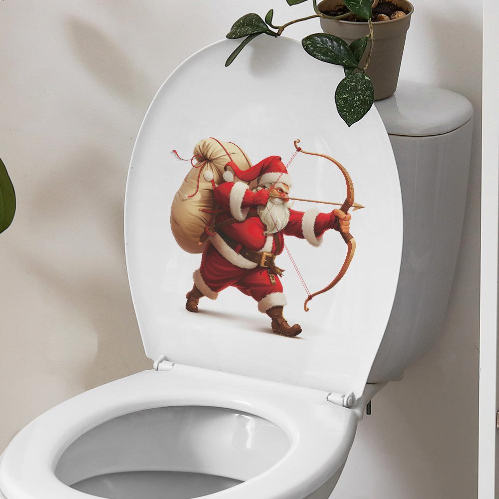 Santa Claus Archery Bathroom Bathroom Toilet with Home Decoration Stickers