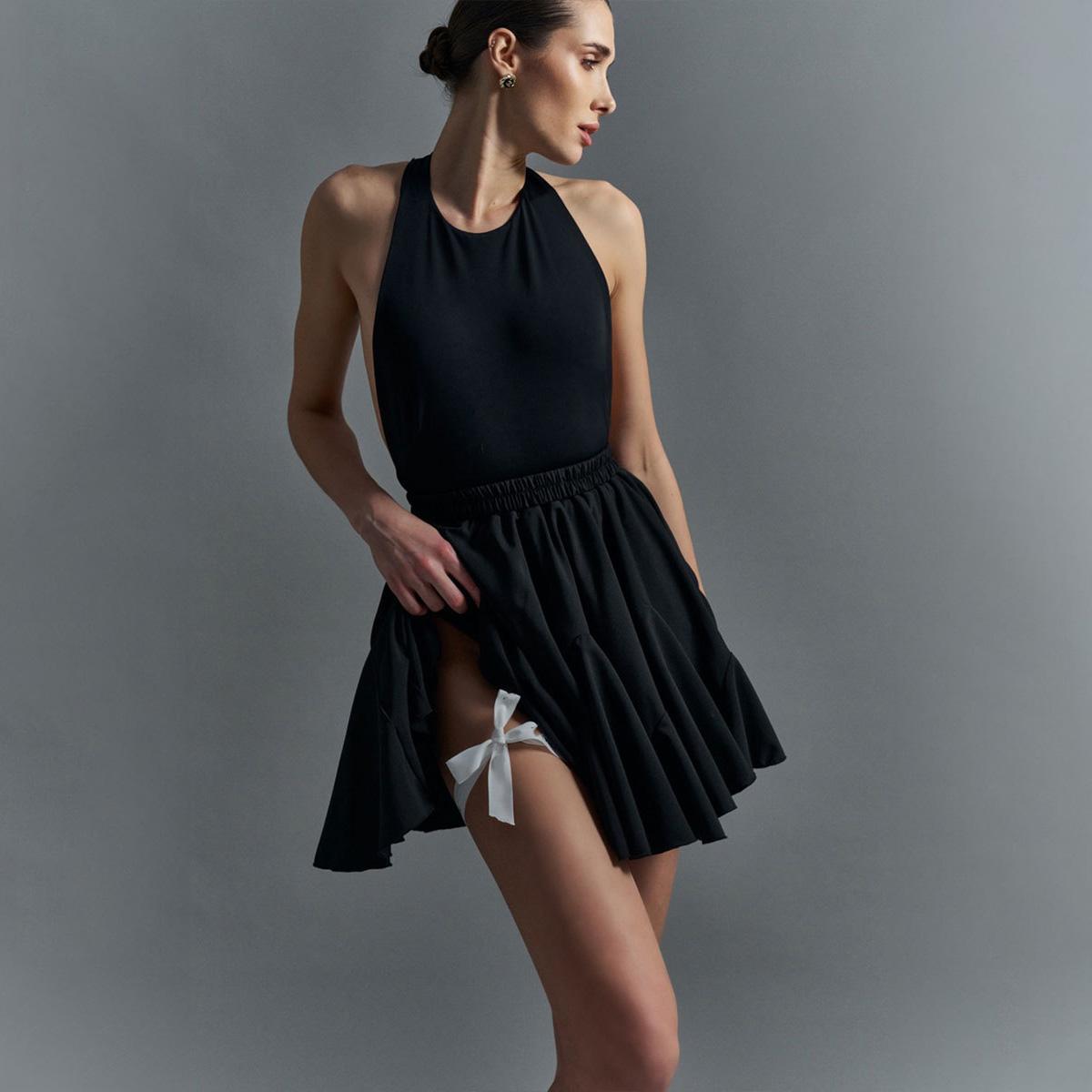 Женские длинные однотонные юбки мини-длины с высокой талией L розы красного — фото 8