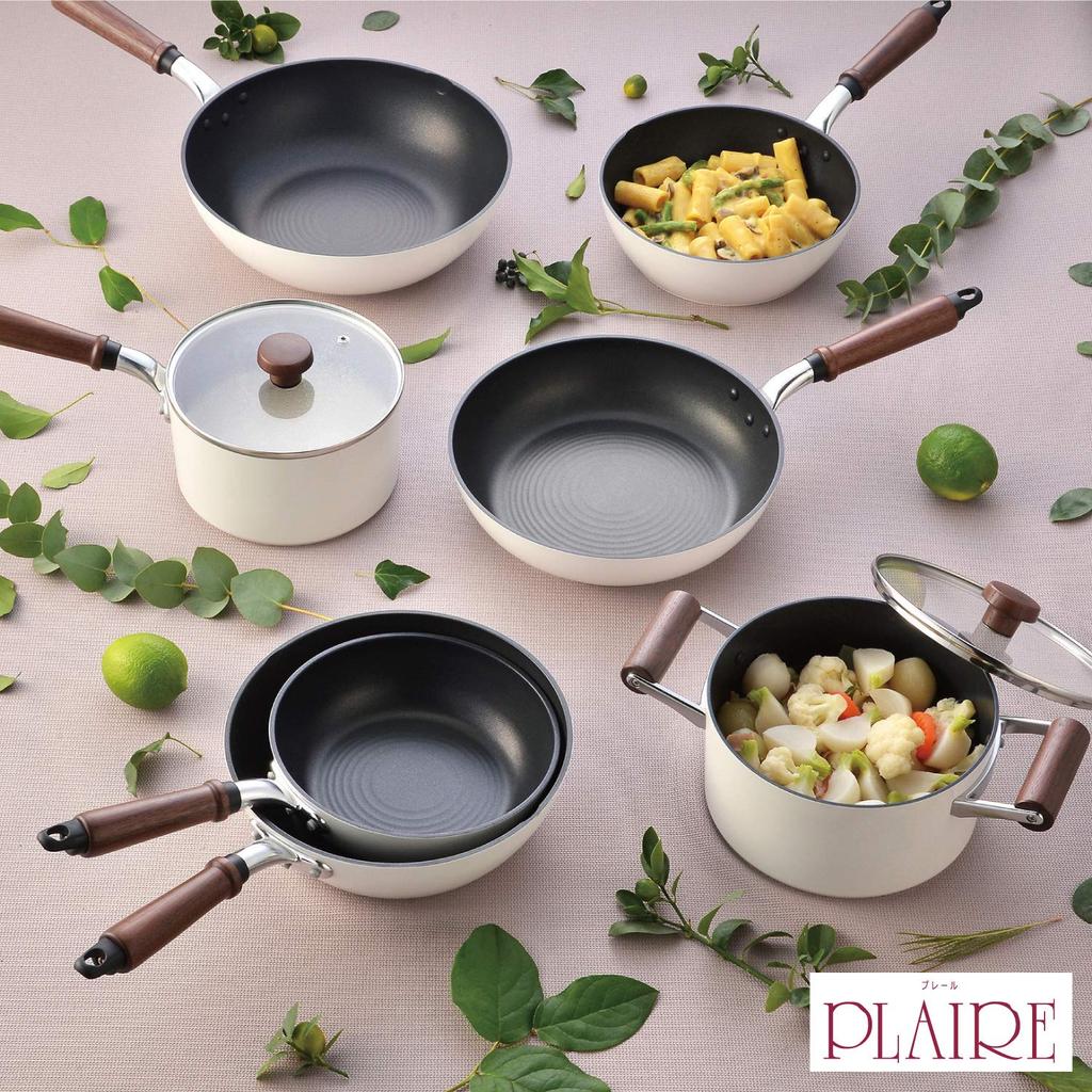 Hokuriku Aluminium Fritteuse, 24cm [Induktionsherd geeignet], Leichtgewicht, Plair, Teflon-beschichtet, Hergestellt in Japan