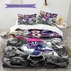 Juego de Cama con Estampado de Anime Colcha Funda de Colcha Funda de Almohada Decoración del Hogar Regalo de Cumpleaños (1 * funda nórdica + 2 * fundas de almohada, sin núcleo)