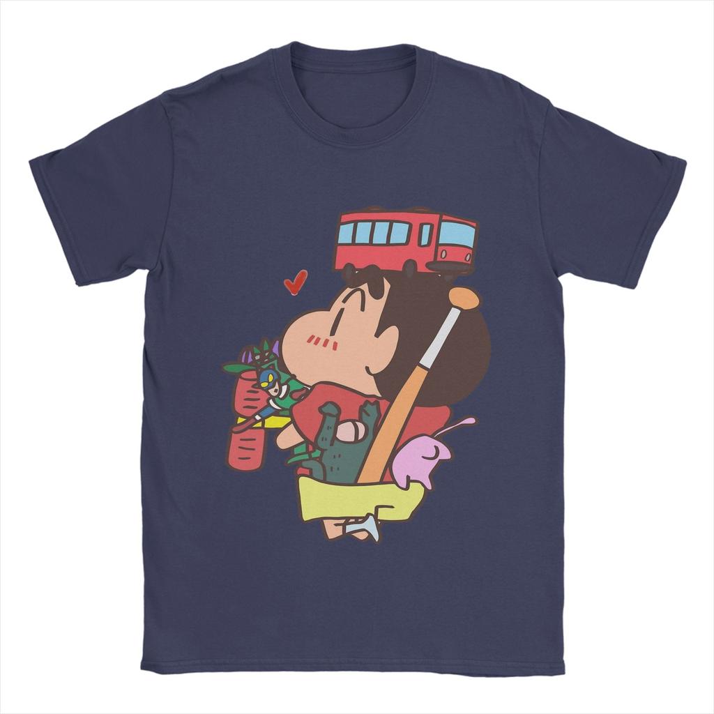 Crayon Shin-chan  T Shirt Men's  Cotton Vintage T-Shirts Crew Neck  Tee Shirt Short Sleeve Tops Gift Idea