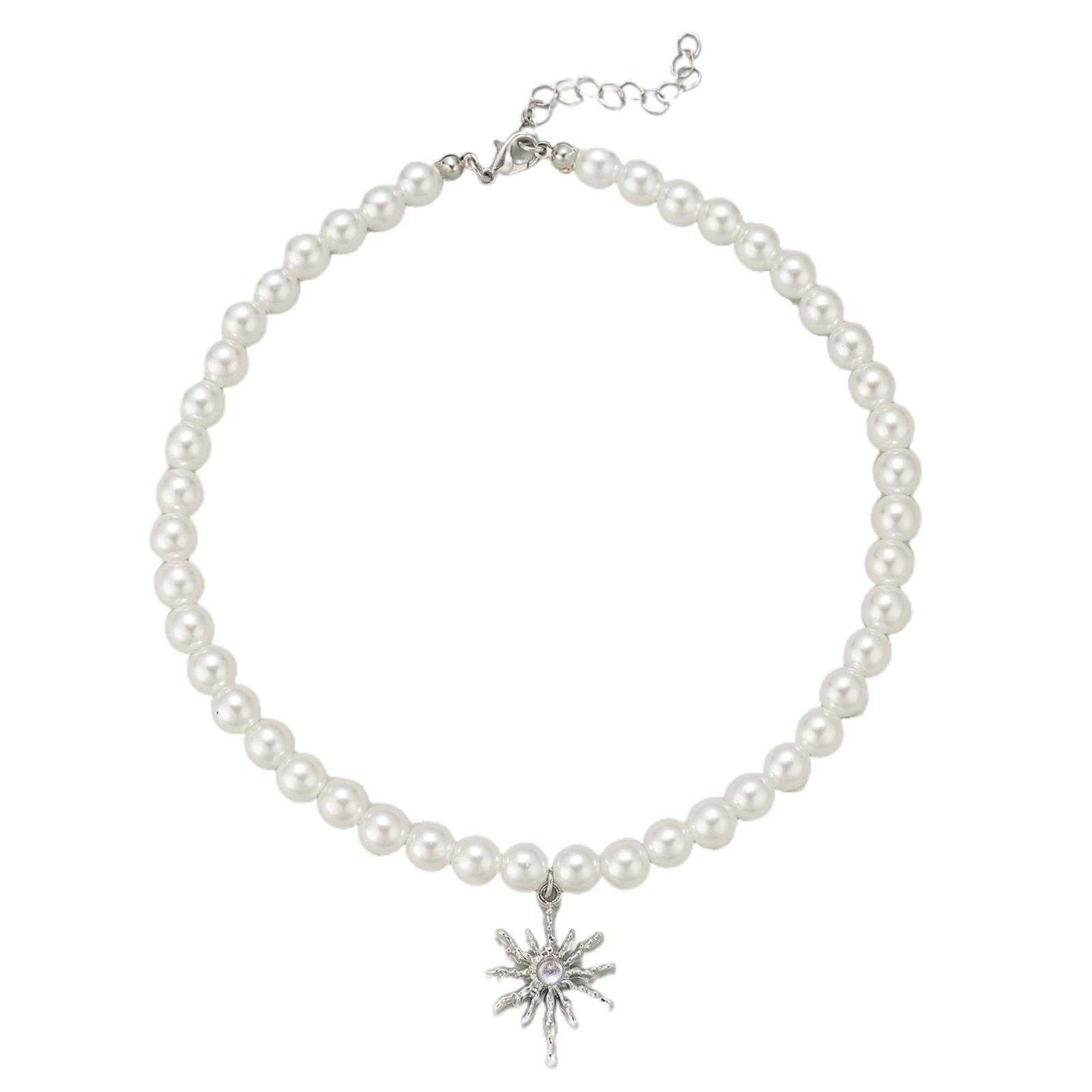 

Элегантное ожерелье с подвеской в виде креста в форме сердца, имитация жемчуга, регулируемое колье с бусинами, модные украшения для женщин 1