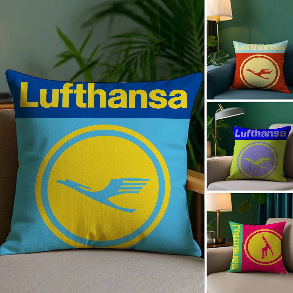 D-Deutsche Lufthansa Kuddfodral Soffa och Vardagsrum Dekorativa Kuddfodral Dammtäta och Kvalstertäta Osynlig Dragkedja