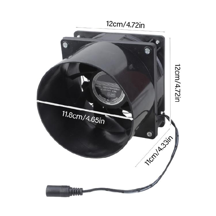 12cm 12V 210CFM Inline Adjustable Exhaust Blower Suitable For Welding Fumes 3D Printer Enclosure Small Space Ventilation