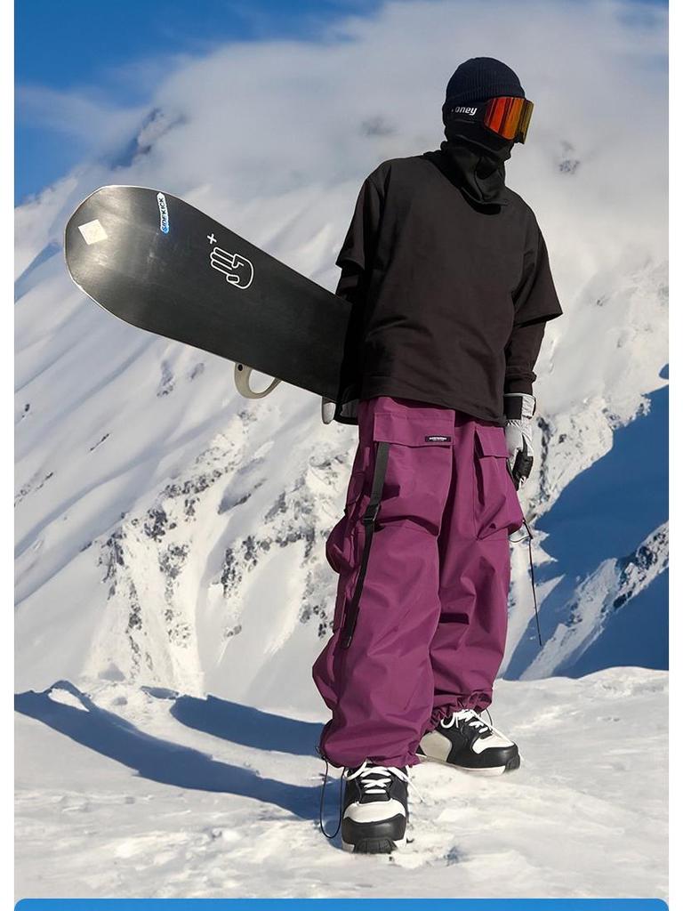 Xuexiang Violet 2026 Ski Pants: Men's Waterproof, Insulated, Heavy-Duty Snow Pants for Skiing and Snowboarding.