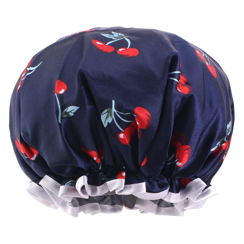 Children s Adjustable Double Layer Shower Cap Colored Printed Waterproof Hair Care Baby Sleeping Hat One Size