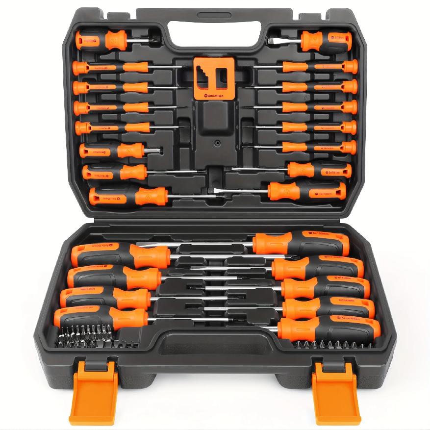 86-Piece Professional Screwdriver Set - Magnetic Tip with 40 Bits & 20 Drill Bits, Chrome Vanadium Steel for Precision Repair