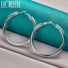 925 Sterling Silver 50mm Round Earrings, Romantic Jewelry, Fashionable Wedding Jewelry