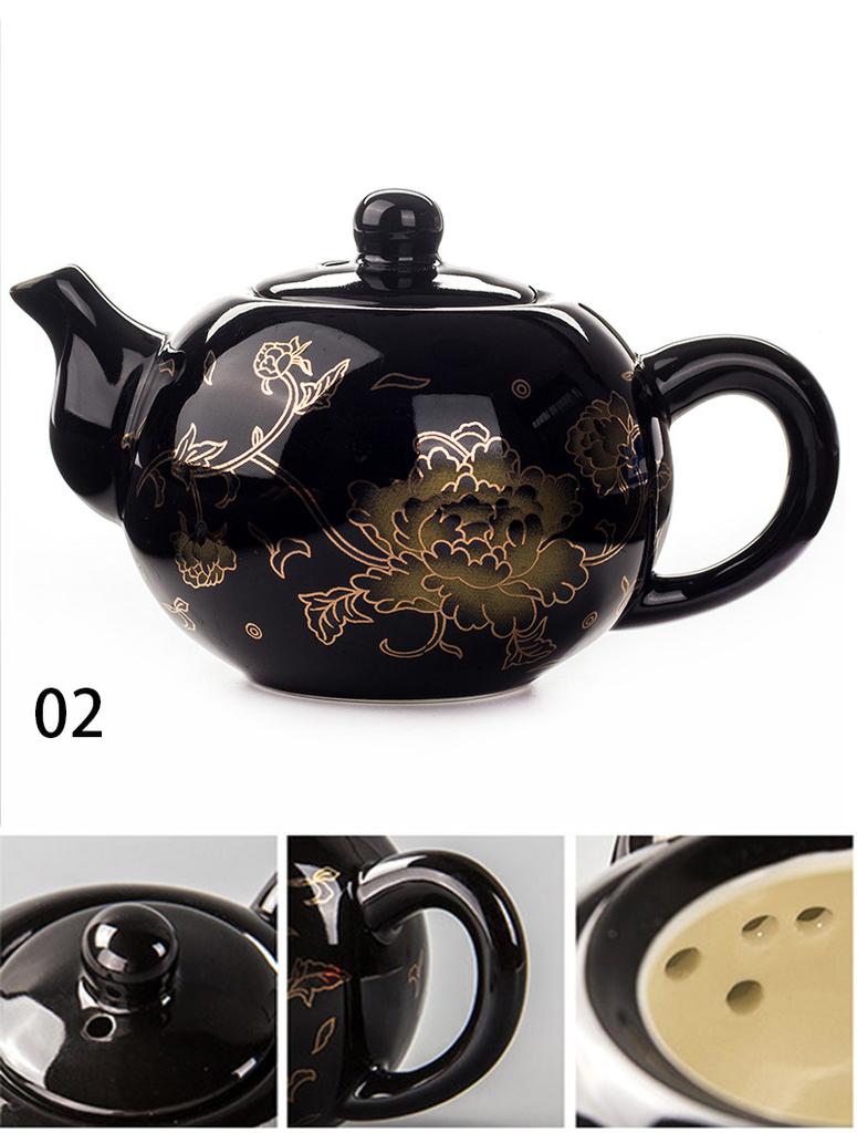 Kung Fu Tea pot,China's National Flower Peony Pattern Teapot Kettle,Coffee Tea Sets,Chinese Traditions  Flower Tea Pot Teaware