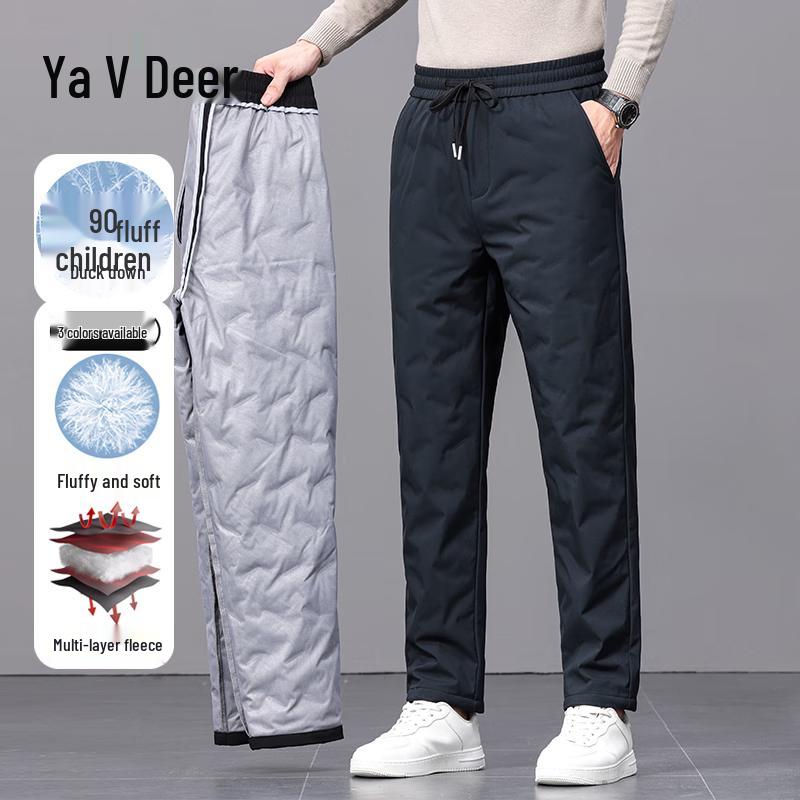 Yalu Men's 90% Duck Down Straight-Leg Winter Warm Pants