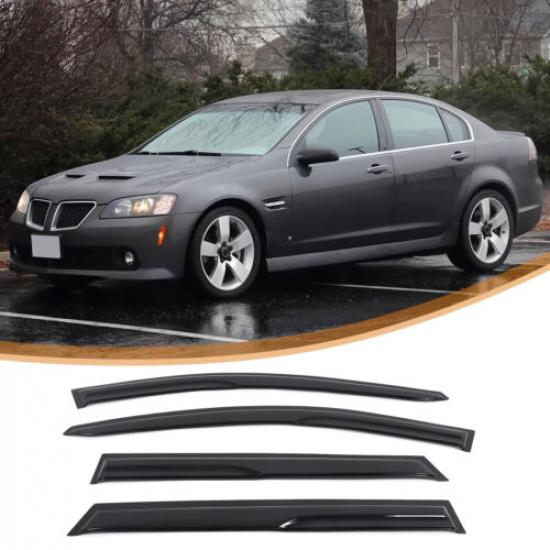 Blackened Car Exterior Window Rainbrow Shade Trim Kit For Pontiac G8 2008-2009