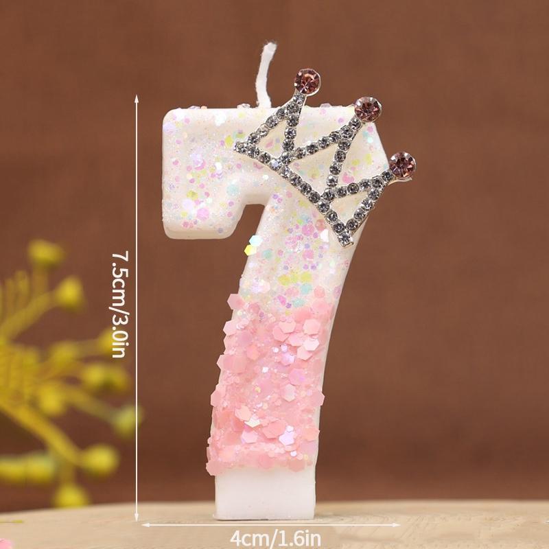 Birthday Number 0-9 Candles Crown Number Candles Happy Birthday Cake Decorated Baby Shower Insert Decor Festival Supplies