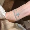Full Inlay Diamonds Pearl Flower Bracelet Chain Light Luxury Fashion Romantic Stacked Bracelets for Women Engagement Jewelry