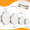 Tambourines 4/6/7/8/10 Inch Wooden Hand Held Drum Bell Tamborine Metal Jingles Single Row Percussion Musical Instruments