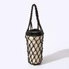 Cotton Rope Handheld Water Cup Mesh Bag Portable Water Bottle Bag Hollow Out Bottle Bag  Walking