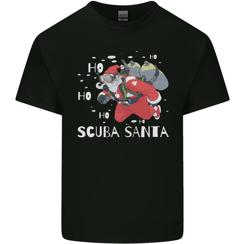 Ho Ho Ho Scuba Santa Diving Diver Christmas Kids T-shirt Boys Girls S