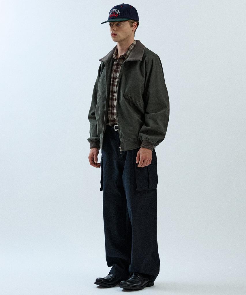 Pilpeu Washed Oxford Cargo Pants 4(Black)